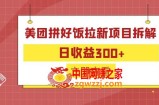 外面收费260的美团拼好饭拉新项目拆解：日收益300+