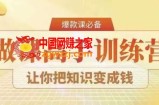 28天做课高手陪跑营，教你一套可复制的爆款做课系统，让你把知识变成钱