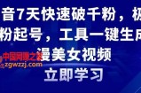 抖音7天快速破千粉，极速吸粉起号，工具一键生成动漫美女视频【揭秘】