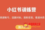 小红书训练营，搭建账号，选题对标，涨粉变现，看透本质