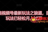微信视频号最新玩法之狼道，目前玩法已轻松月入过万【揭秘】
