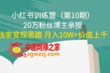 20万粉丝博主小红书训练营：碎片时间副业变现课，独家变现思路 月入10W+（价值1299元）