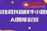 0粉挂载抖音快手小程序，AI智能起名