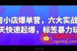 抖音小店爆单营，六大实战篇，7天快速起爆，标签暴力玩法