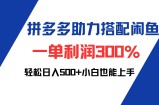 （12711期）拼多多助力配合闲鱼 一单利润300% 轻松日入500+ 小白也能轻松上手