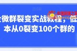 企微群裂变实战教程，低成本从0裂变100个群的