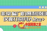 非常偏门的暴利项目，仅靠打赏月入2w+