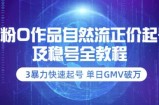0粉0作品自然流正价起号及稳号全教程：3暴力快速起号单日GMV破万-价值2980