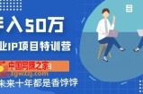 创业IP年入50W核心方法，未来10年最值得做的项目【揭秘】