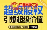 超级股权引爆超级价值，电商股权设计与激励10堂线上课