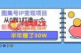 图集号IP变现项目：从0到1打造一个能赚钱的图集号IP 半年赚了30W