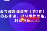 2023淘宝爆款训练营【第2期】，电商运营的必修课，学习爆款思路，实现利润增长