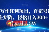 AI写作红利项目，百家号流量主矩阵，轻松日入300+工作室月入5W【揭秘】