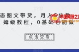 动态图文带货，月入5位数，保姆级教程，0基础也能做【揭秘】