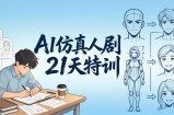 AI仿真人剧21天特训-更新：从剧本到成片全流程实战，掌握角色一致性与变现方法