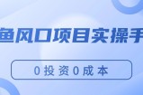 （11923期）闲鱼平台蓝海项目实际操作指南，0投入0成本费，使你保证，月入了万，初学者能做