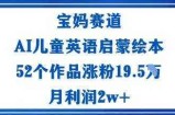 宝妈赛道：AI儿童英语启蒙绘本52个作品涨粉19.5W月利润2w+
