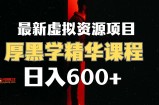 （7617期）日入600 的虚拟资源项目 人性的弱点精粹讲解课程内容【附课程内容材料 视频模板】