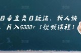 虚拟项目垂直类目玩法，新人快速起店，月入5000+【视频课程】