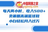 每天两小时，收入500+，卖莆田高端篮球鞋，小白轻松月入过万（教程+素材）
