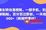真人美女转动漫视频，一部手机，无脑搬运复制粘贴，百分百过原创，一天收益2000+（附视频素材）【揭秘】
