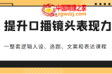 提升口播镜头表现力：一整套逻辑人设、选题、文案和表达的课程，价值（6999元）