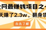 全网首发，暴利项目，每天被动收益1500+，长期管道收益！0成本自己做老板！