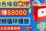 创建一个月入8000美元的大自然白色噪音Youtube频道 适合新手操作，流量巨大