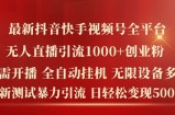全新抖音和快手微信视频号全网平台没有人直播引流1000 精确自主创业粉，日轻轻松松转现5k 【揭密】