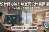 设计师必冲！AI空间设计实操课，ComfyUI+自创家全教学，告别通宵赶图，降本增效