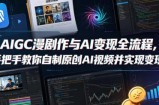 AIGC漫剧创作与AI变现全流程，手把手教你自制原创AI视频并实现变现