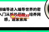 短视频编导进入编导世界的密钥，入门从拆片开始，培养网感，建素素库