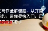 网文写作全解课程，从开篇到签约，带你尽快入门，迅速成为网文老手