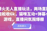 爆火无人直播玩法，两场直播轻松收6k，猫咪互动+弹幕小游戏，直播间氛围爆棚!