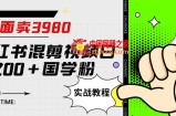 外面卖3980小红书混剪视频日引200+国学粉实战教程【揭秘】