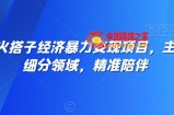 全网最火搭子经济暴力变现项目，主打垂直细分领域，精准陪伴【揭秘】