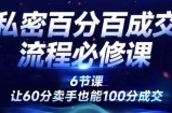 私密百分百成交流程线上训练营，绝对成交，让60分卖手也能100分成交