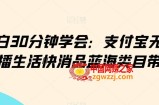 小白30分钟学会：支付宝无人直播生活快消品蓝海类目带货【揭秘】