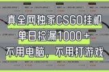 真全网独家CSGO挂G，单日捡漏1k+【揭秘】
