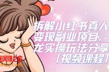 拆解小红书真人漫改变现副业项目，一条龙实操玩法分享给你【视频课程】