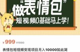 表情包短视频变现项目，短视频0基础马上学，月入10000如此简单
