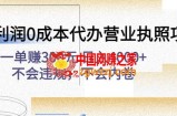 高利润0成本代办营业执照项目：一单赚300元日入4000+不会违规，不会内卷