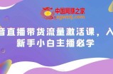 抖音直播带货流量激活课，入行新手小白主播必学