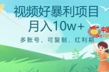 视频号暴利项目，多账号，可复制，红利期，月入10w+【揭秘】