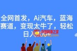 全网首发，Ai汽车，蓝海赛道，变现太牛了，轻松日入300+【揭秘】
