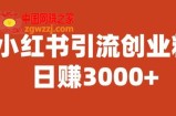 宝哥小红书引流创业粉，日赚3000+【揭秘】