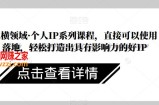 纵横领域·个人IP系列课程，直接可以使用落地，轻松打造出具有影响力的好IP