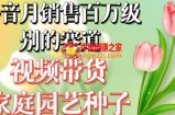抖音月销售百万级别的赛道，视频带货家庭园艺种子，无需实拍小白可做