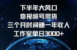 （12849期）下半年风口项目，靠视频号带货三个月时间赚一年收入，工作室单日3000+