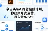 今日头条AI托管躺賺计划，你出账号我运营，月入最高1W+【揭秘】